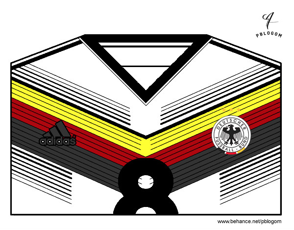 Dibujo Camiseta del mundial de fútbol 2014 de Alemania pintado por matro777