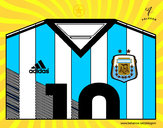 Dibujo Camiseta del mundial de fútbol 2014 de Argentina pintado por carlin1