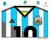 Dibujo Camiseta del mundial de fútbol 2014 de Argentina pintado por matro777