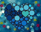 Dibujo Corazón de círculos pintado por alumno2011
