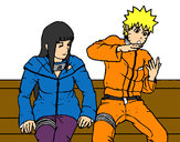 Dibujo Hinata y Naruto pintado por candy12
