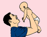 Dibujo Padre y bebé pintado por Elena2000