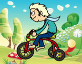 Dibujo Chico en triciclo pintado por Jeyser