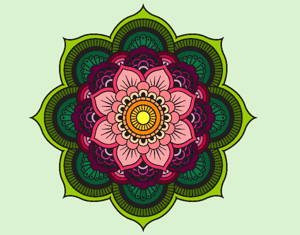 Dibujo Mandala flor oriental pintado por Elisaseya