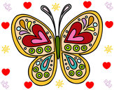 Dibujo Mandala mariposa pintado por jojou23