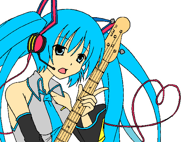 Miku con guitarra