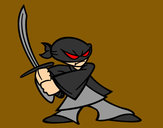 Dibujo Ninja en posición pintado por ilay