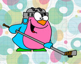 Dibujo Pingüino jugando a hockey pintado por andreadr