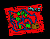 Dibujo Mapa del tesoro pintado por amalia