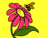 Dibujo Margarita con abeja pintado por amalia