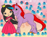 Dibujo Princesa y unicornio pintado por miley15