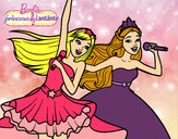 Dibujo Barbie y la princesa cantando pintado por mar231002