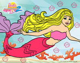 Dibujo Barbie sirena pintado por zaan