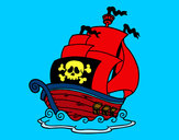 Dibujo Barco de piratas pintado por amalia