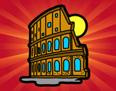 Dibujo Coliseo de Roma pintado por murano