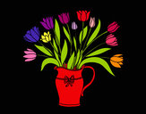 Dibujo Jarrón de tulipanes pintado por amalia