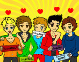 Dibujo Los chicos de One Direction pintado por Waliyha