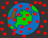 Dibujo Planeta Tierra pintado por hanita501