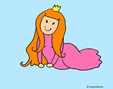 Dibujo Princesa contenta pintado por elisan