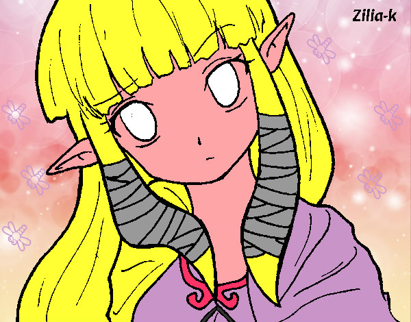 Dibujo Princesa Zelda pintado por lina2