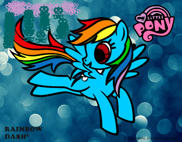 Dibujo Rainbow Dash pintado por agusce