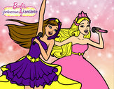 Dibujo Barbie y la princesa cantando pintado por abian10