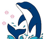 Dibujo Delfín chapoteando pintado por mendieta