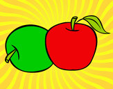 Dibujo Dos manzanas pintado por Saritita