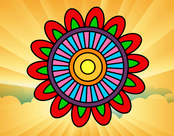 Dibujo Mandala solar pintado por Saritita