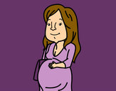Dibujo Mujer embarazada pintado por amalia
