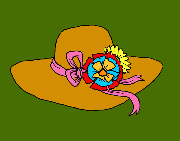 Dibujo Sombrero con flores pintado por murano