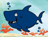 Dibujo Tiburón ballena pintado por mendieta