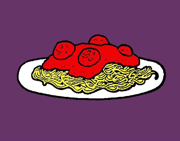 Dibujo Espaguetis con carne pintado por martina50