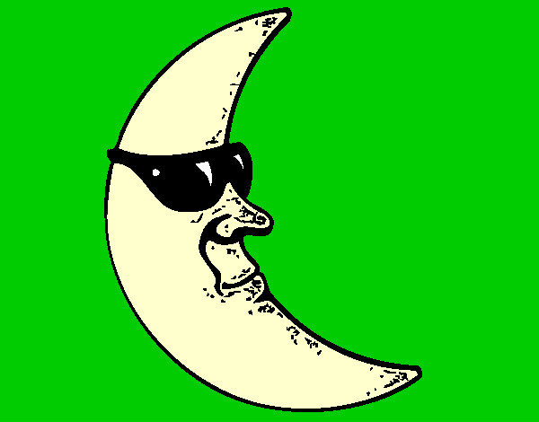 Dibujo Luna con gafas de sol pintado por martina50