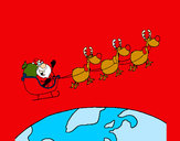 Dibujo Papa Noel repartiendo regalos 3 pintado por amalia