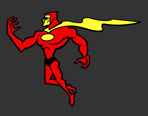 Dibujo Superhéroe poderoso pintado por martina50