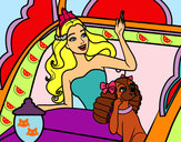 Dibujo Princesa cantante y su perrita pintado por carmenloca