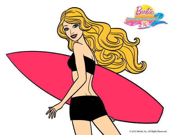 Dibujo Barbie surfera pintado por jacquiii