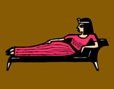 Dibujo Cleopatra tumbada pintado por IARAFLOR