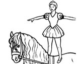 Dibujo Trapecista encima de caballo pintado por charlycar