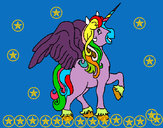Dibujo Unicornio con alas pintado por tynyjb10