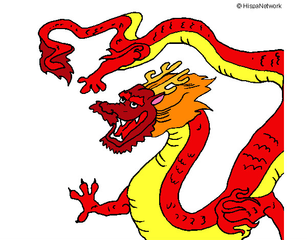 Dibujo Dragón chino pintado por mbernabel