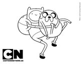 Dibujo Finn y Jake abrazados pintado por pric