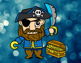 Dibujo Pirata con tesoro pintado por susacoli