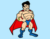 Dibujo Superhéroe musculado pintado por susacoli