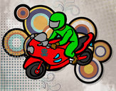 Dibujo Motorista pintado por exmigool