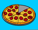 Dibujo Pizza de pepperoni pintado por cami1721