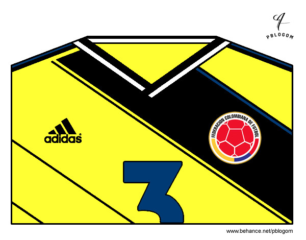 Dibujo Camiseta del mundial de fútbol 2014 de Colombia pintado por AxelSmidit