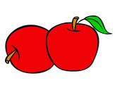 Dibujo Dos manzanas pintado por isis1234