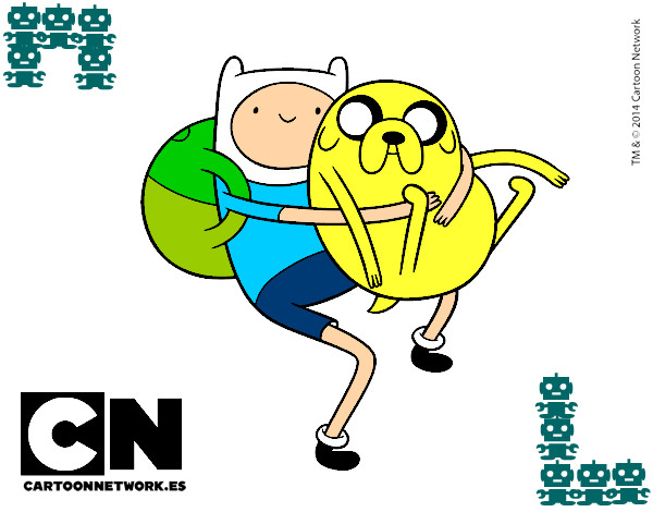 Dibujo Finn y Jake abrazados pintado por AxelSmidit